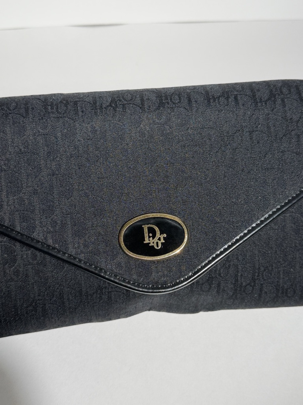 Pre-Love Christian Dior Trotter Canvas  Black Envelope Crossbody with Gold Chain - Picture 8 of 17